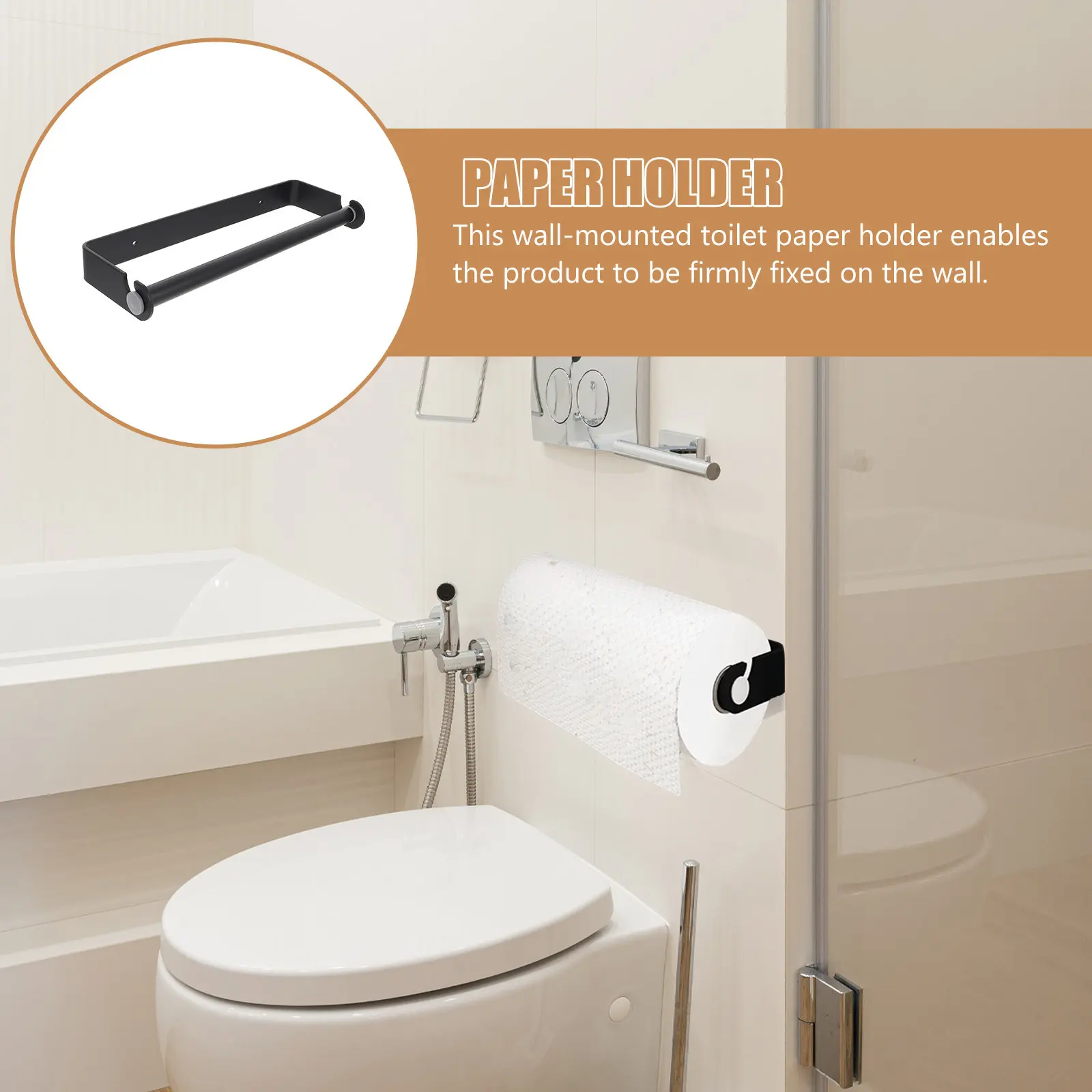 

Настенный держатель для бумаги из космического алюминия, нержавеющий, для кухни, ванной комнаты, туалета, органайзер для рулонной бумаги, 1 шт.