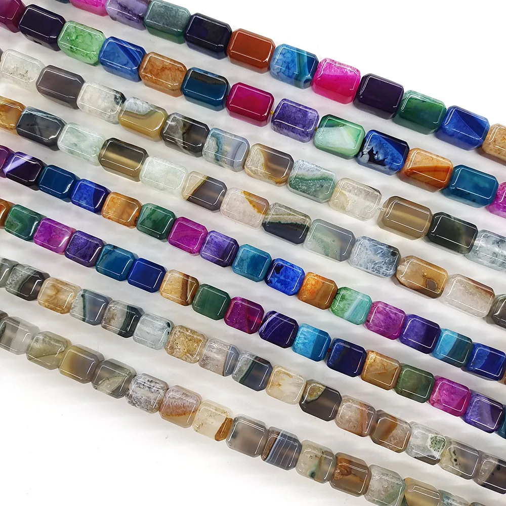 Rectangular Prism Bead Natural Stone Uruguayan Agate Healing Crystal Beads for DIY Jewelry Making Bracelet Necklace Accessories