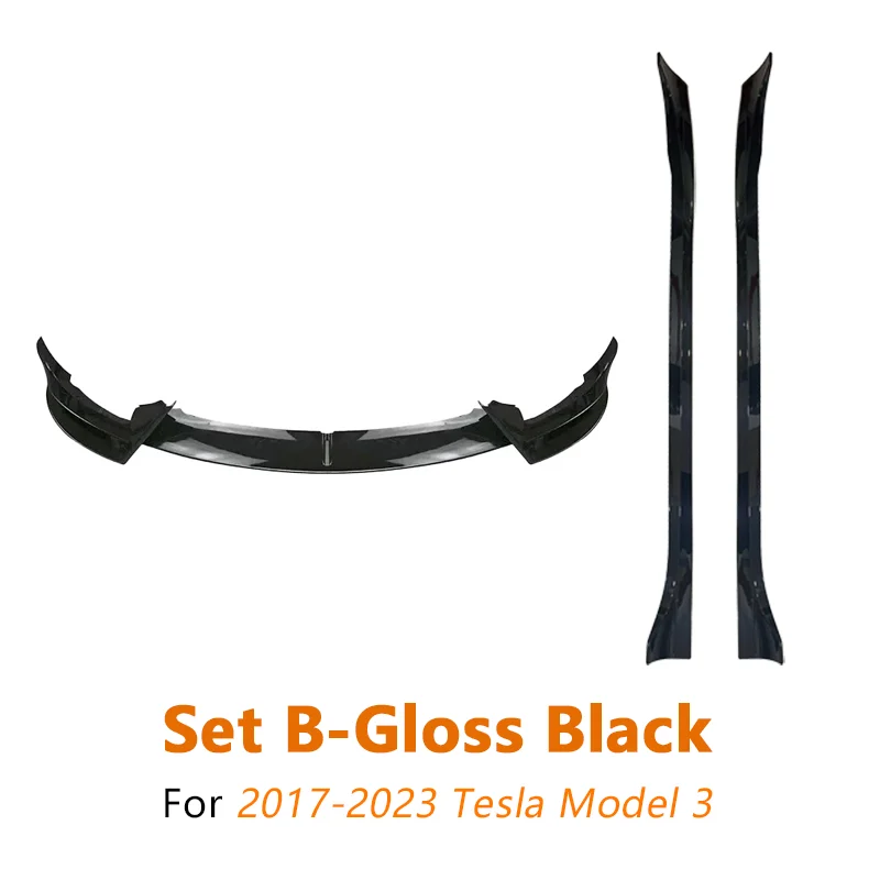 FADT Sport Body Kits Voor Tesla 2017-2023 Model 3 Bumper Lip Achter Lip Side Rok Tunning Gloss Black koolstofvezel Auto Accessorie