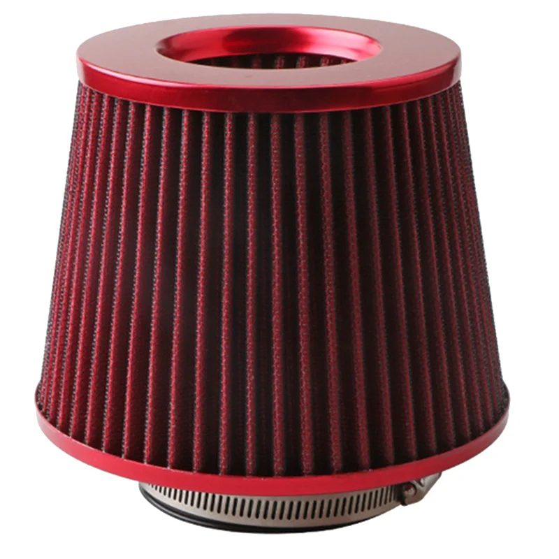 76mm Air Filter Mushroom Head Filter Exhaust Filter Intake Filter Universal Car Supplies Red