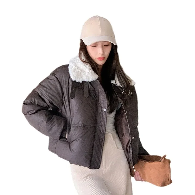 Women Korean Cotton Parkas Hooded Winter Oversize Coat Thick Warm Loose Puffer Jacket Female Solid Fashion Zipper Outwear