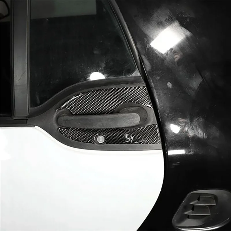 For Benz Smart 453 Fortwo 16-21 Carbon Fiber External Door Handle Bowl Cover Cup Cavity Trim Insert Molding Garnish