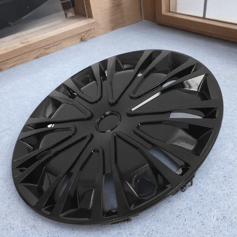 

14 Inch Universal Hubcap Decoration Dual Color Car Wheel Hub Cover Black Replacement Easy Installation Protective Durability