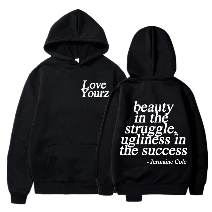 

J Cole Dreamville Love Yourz Lyrics Print Hooded Vintage Fashion Sweatshirt Men Women Oversized Loose Hoodie Harajuku Streetwear