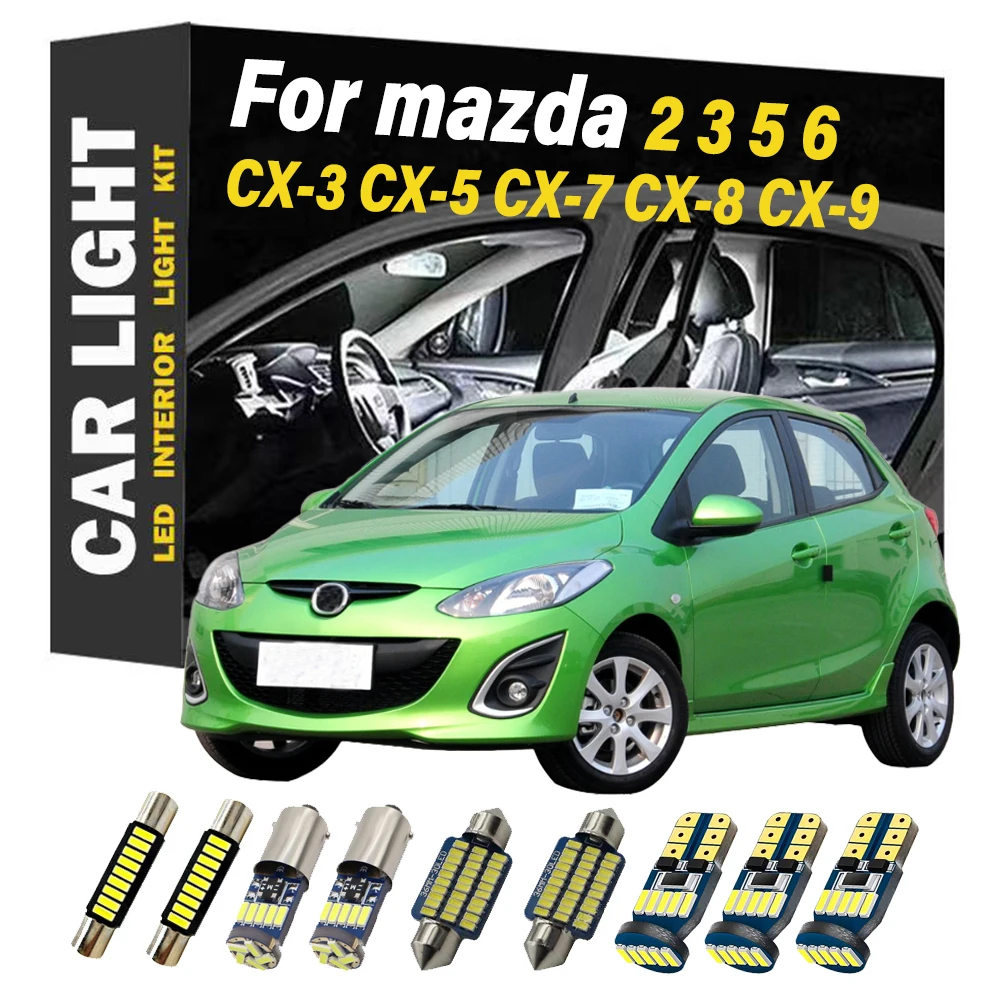 LED Interior Dome Reading Map Light Bulb Kit For Mazda 2 3 5 6 CX-3 CX-5 CX-7 CX-8 CX-9 CX3 CX5 CX7 CX8 CX9 1996- 2019 2020 2021