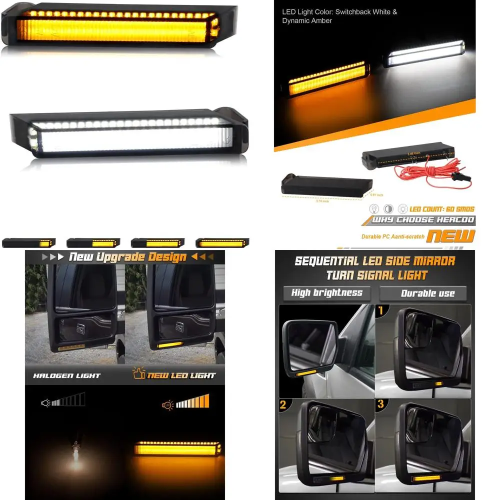 

Светодиодные последовательные указатели поворота с динамическим янтарным и дымчатыми линзами для Ford F-150, Expedition, Raptor, Lincoln Mark LT