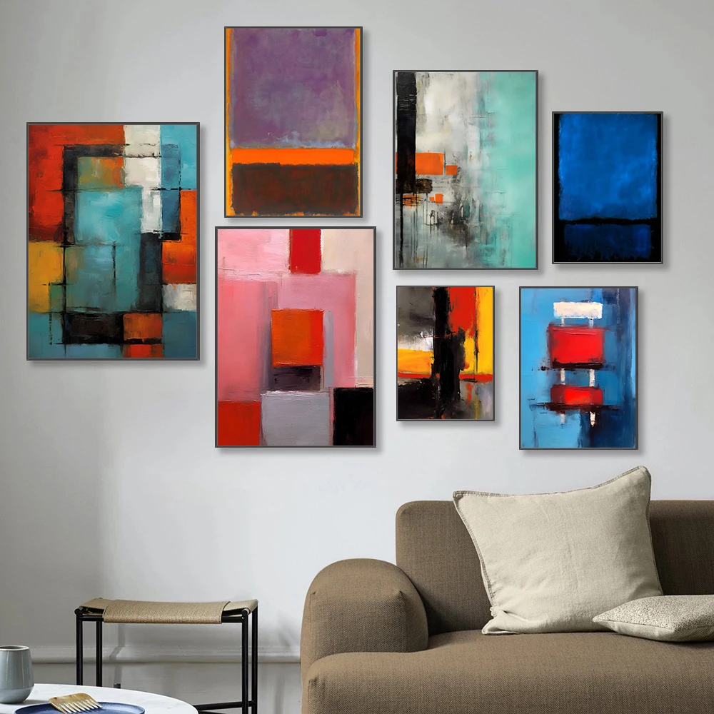 Mark Rothko Abstract Painting Work Posters Modern Colorful Prints Canvas Mark Rothko Wall Art Pictures Home Living Room Decor