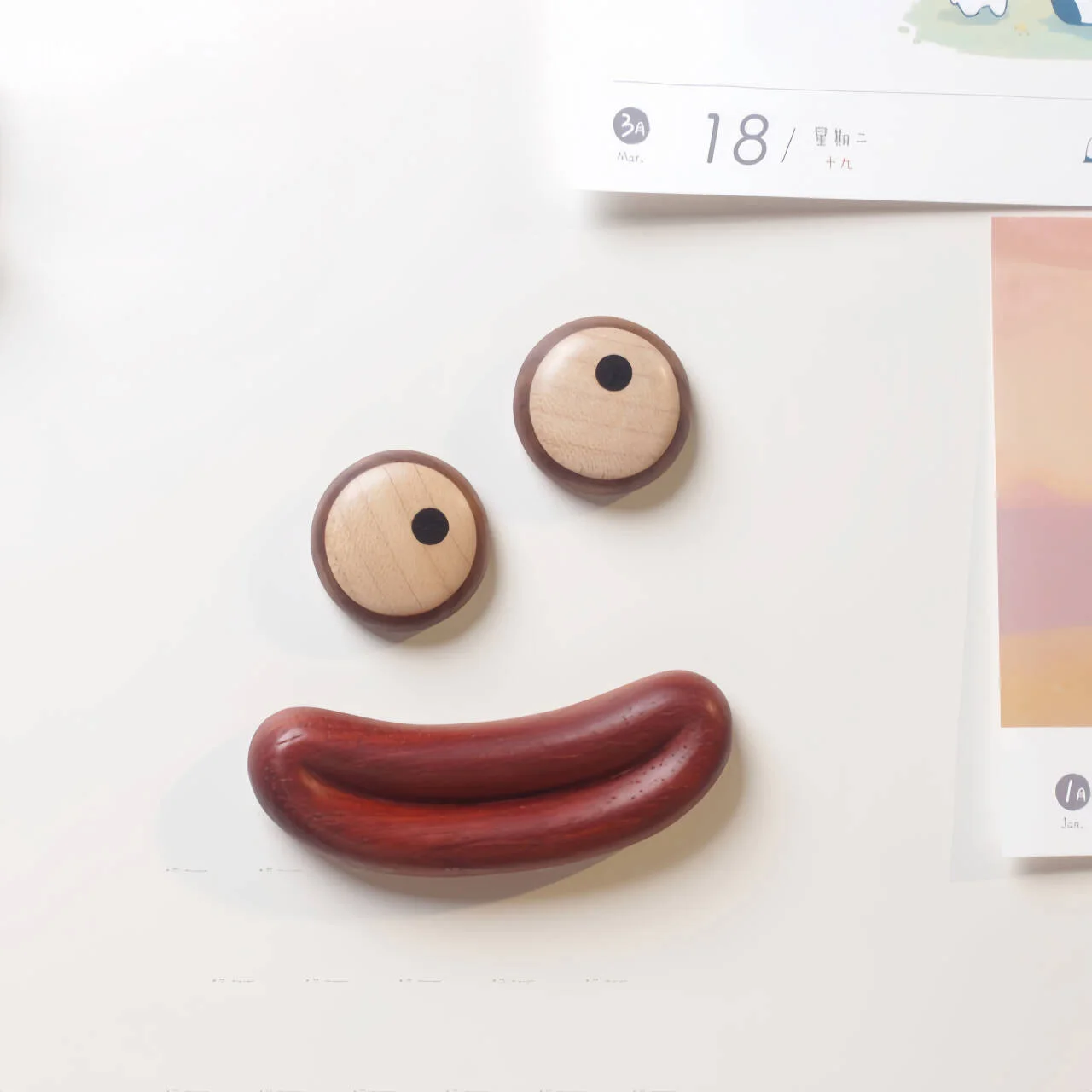 Artistic Wooden Sausage Mouth Fridge Magnets, Funny Emoji For Home Decor, Elevate Your Kitchen Aesthetic with DIY Fun, Hot Sale