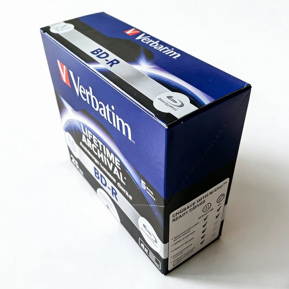 5Pcs Verbatim  MDisc M-Disc Blu Ray BDR Blu-Ray Disc BD-R 25GB Lifetime Archival Injet Printable 4X Archivage Longue Duree