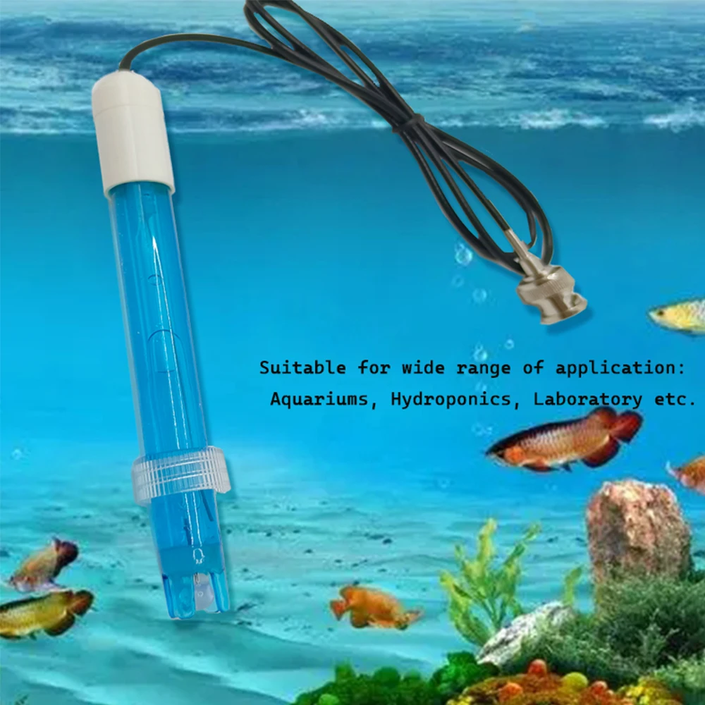 PH Electrode Sensor PH Meter Tester 0-14 Value Hydroponic Sensor BNC Connector Probe Detection for Aquarium PH Controller Meter