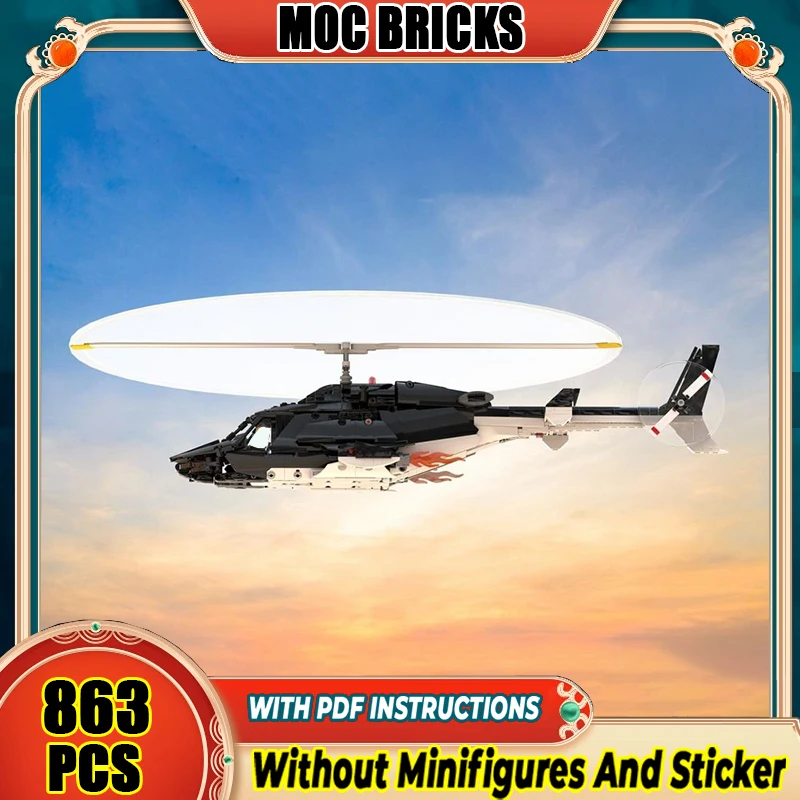 ทหารรุ่น Moc อาคารอิฐ Special Ops เฮลิคอปเตอร์ Air Wolf เทคโนโลยีบล็อกของขวัญของเล่นคริสต์มาส DIY ชุดประกอบ
