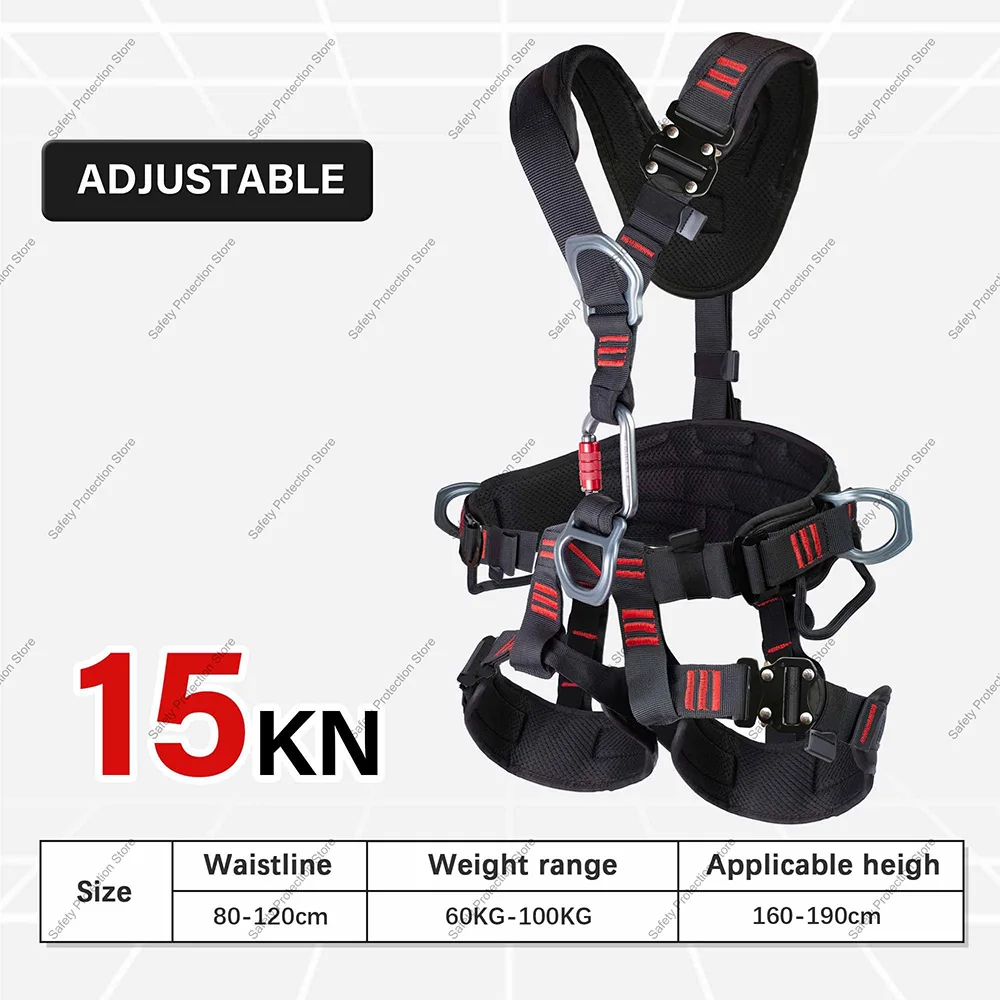 CE Full Body Climbing Harness High Altitude Work Safety Harness Safety Belt Outdoor Mountaineering Construction Rescue Equipment