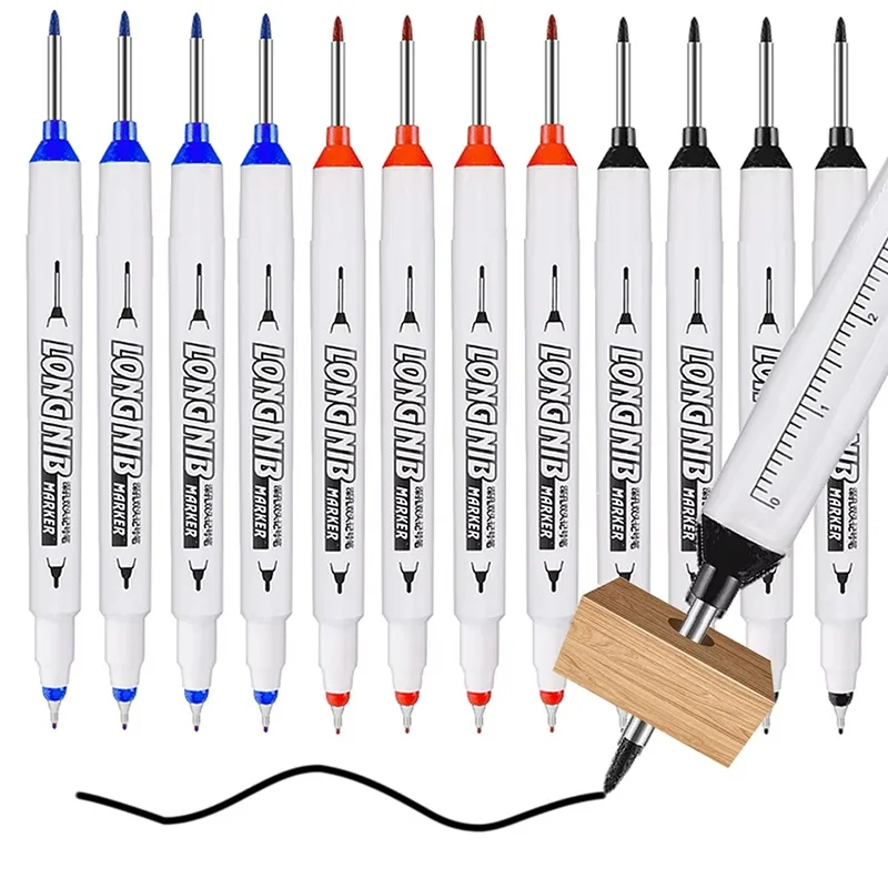 

20mm Multi-Purpose Long Head Deep Marker Pen Woodworking Decoration Permanent Doule-Tip Marker Waterproof Metal Perforating Pen