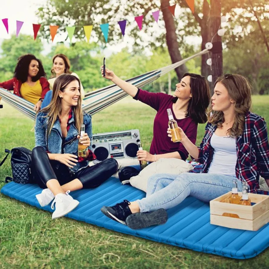 Almofada de dormir de acampamento impermeável inflável de 3 polegadas de espessura