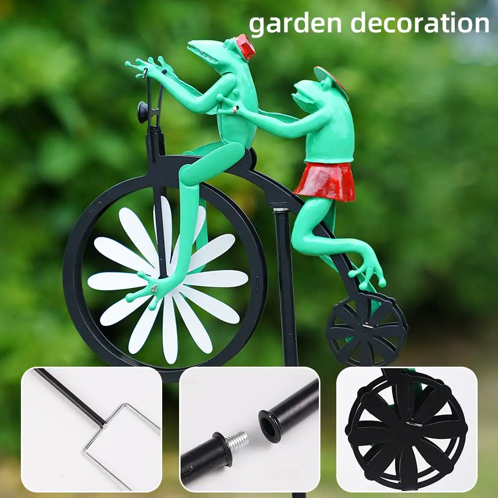 

Bike Ride Iron Windmill Animal Yard Fashion Garden Crafts Quality High Yard Decorative Decors Garden F9t4