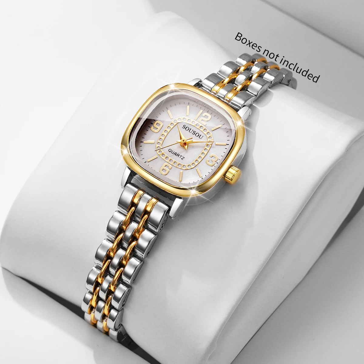 Fashion Square Arabic Dial Women Watches Luxury Stainless Steel Ladies Dress Quartz Wristwatch Relogio Feminino（Without Box）