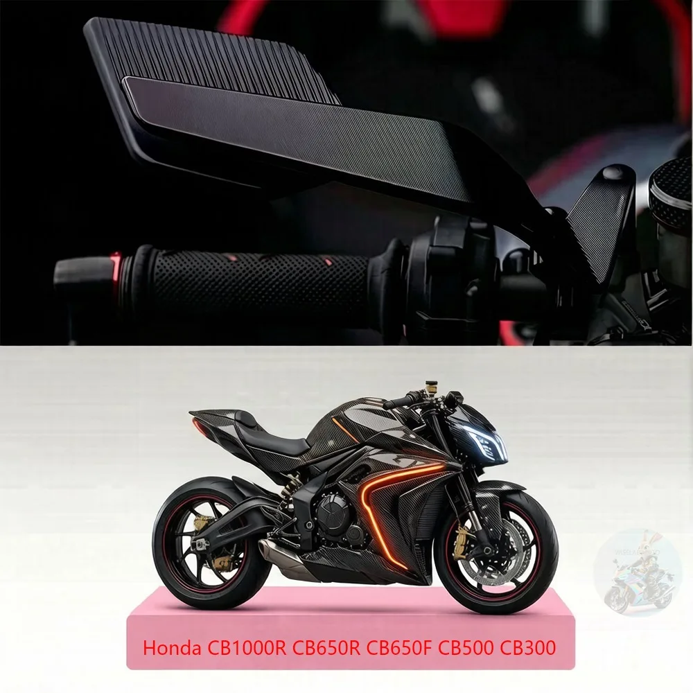 

2025 Motorcycle Side View Mirror for Honda CB1000R CB650R CB650F CB500 CB300 CB200X CB125 Stealth Winglets Rearview Mirrors Kits