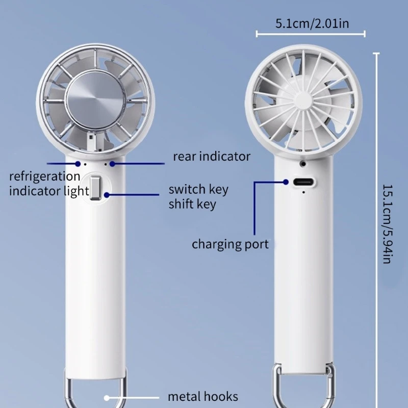 Ventilador portátil M2EE USB, miniventilador para exteriores, ventilador escritorio para oficina, para hogar y los viajes