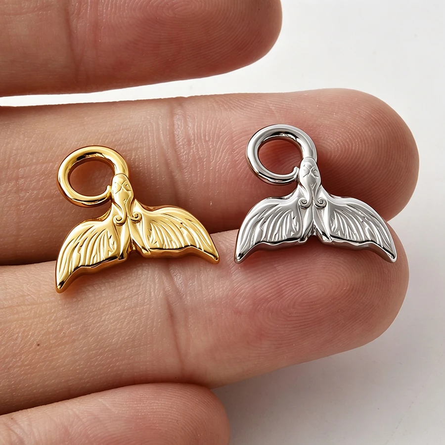 5 Stück Niedliche Tier-Serie Anhänger Hund Vogel Vergoldet 3D Edelstahl Charms für DIY Schmuckzubehör im Ofen Wasserdicht – Detail 9