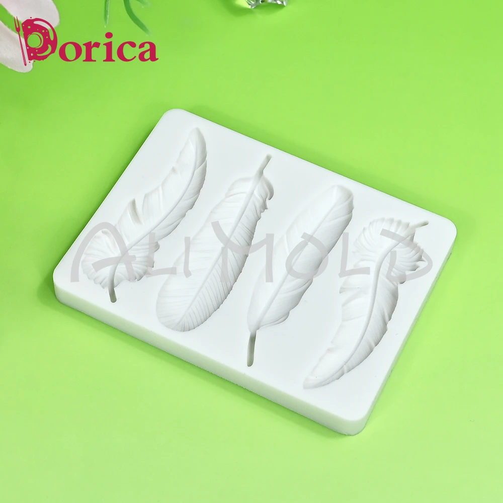 Stampo per torta in Silicone piuma per cottura fondente fondente stampo per cioccolato fai da te resina argilla modello strumenti per decorare torte cucina Bakeware