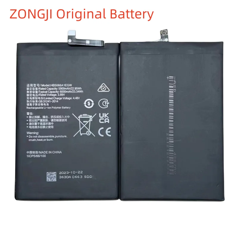 New Battery 6000mAh HB5066A1EGW For Honor Play 40 Plus 40Plus RKY-AN00 Honor X7A Honor Play 7T Mobile Phone Batteries +Tools