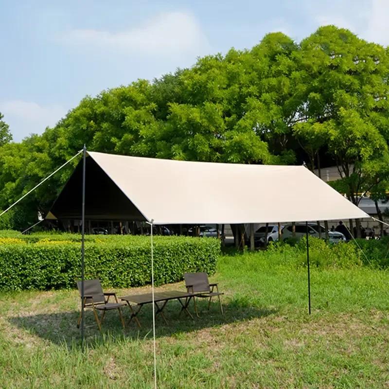 Outdoor Camping Tent Waterproof Black Vinyl Thickened Sunscreen Coating Camp Tent Rainproof Outdoor Tents