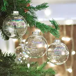 1pcs 6cm Christmas Balls Transparent Glass Ball Pendant Christmas Pearl Bubble Glass Christmas Ball Christmas Tree Bar Ornaments