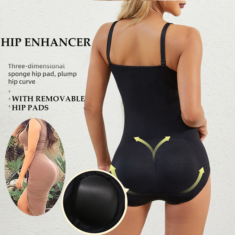 Hippe Shapewear Bodysuit Met Heup Pads Vrouwen Buikcontrole Slipje Heup Enhancer Bodysuit Body Shaper