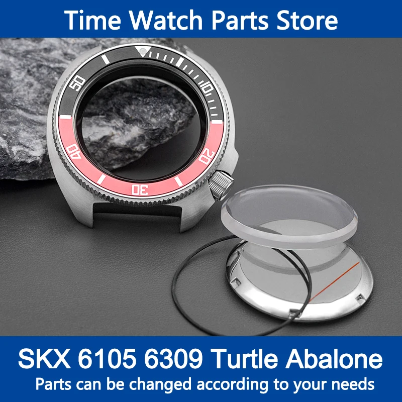 

New 4.1 Crown NH35 Case SKX 6105 6309 Turtle Abalone For NH35 NH36 4R 7S Japan Automatic Movement Stainless Steel Watch Case