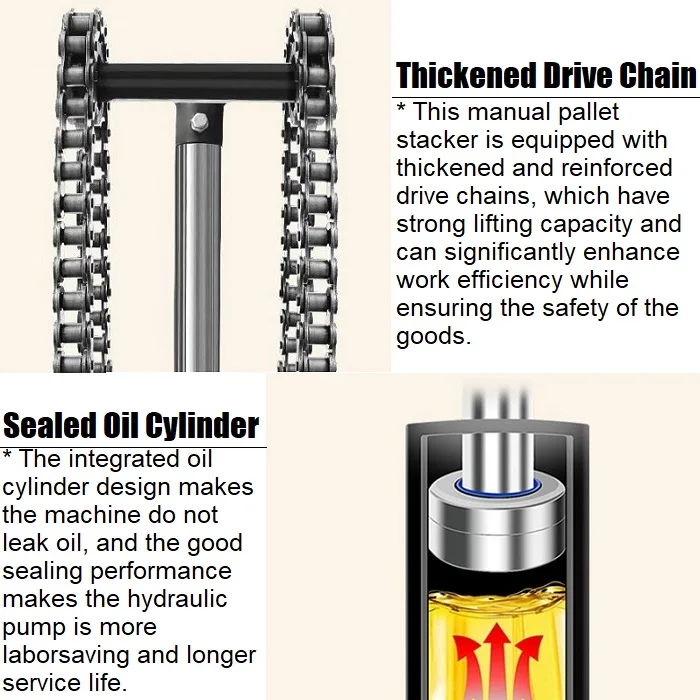 ODM Accepted c Type Steel Frame 1000kg 2000kg Hydraulic Stacker Forklift Hand Manual Stacker