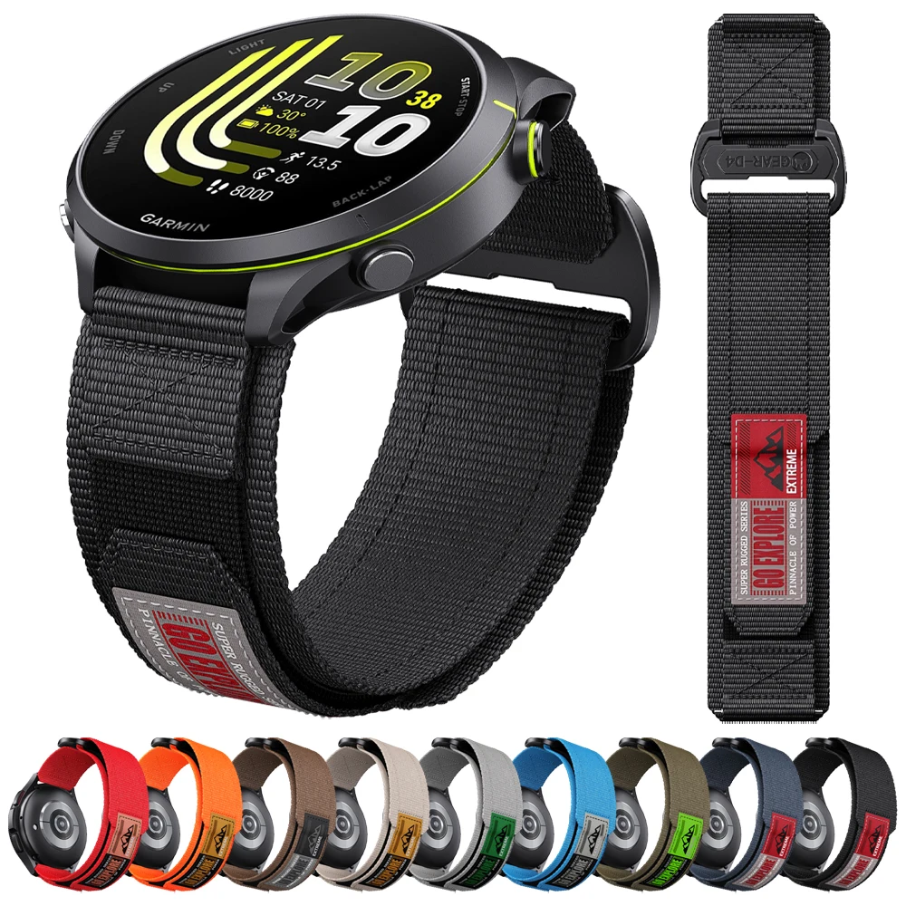 20mm 22mm Robustes Nylonarmband für Garmin Forerunner 70 170 Music 570 265 255 165/Vivoactive 6 5/Venu 4 3 2 Plus Sportuhr