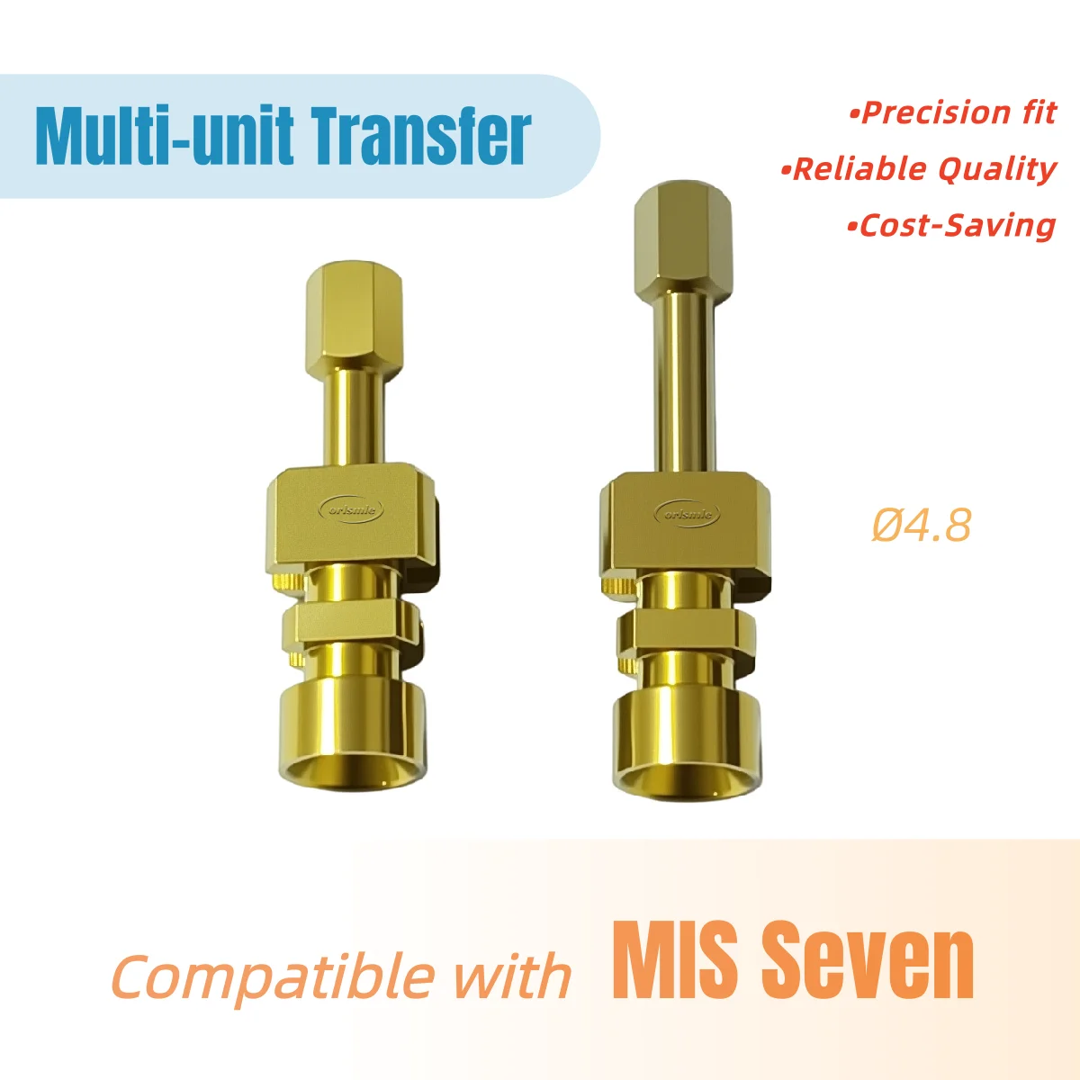 6/10/20pcs Impression Coping Open Tray MU-I0480 For Multi Unit Pick-Up Impression Coping Transfer Compatible With MIS Seven