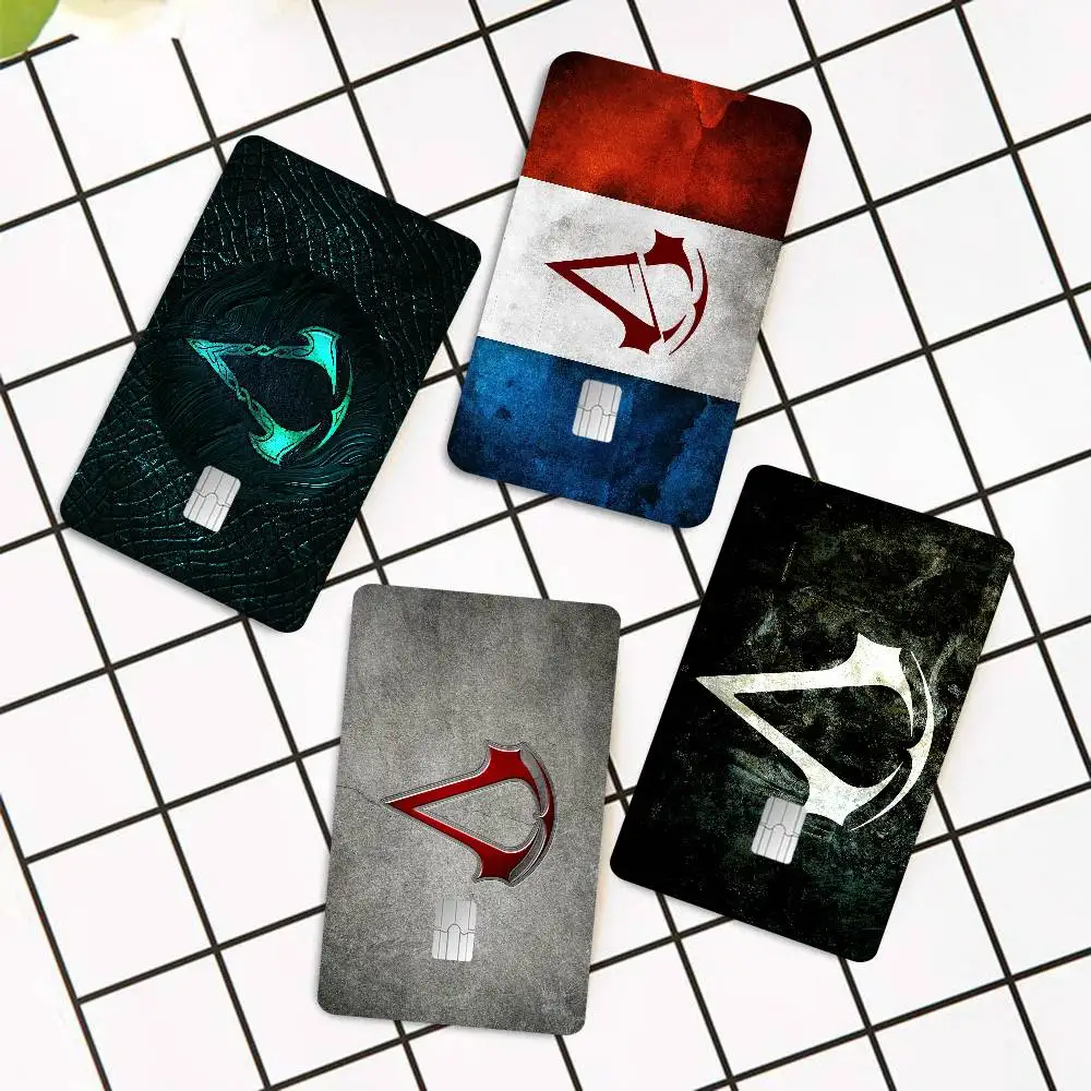 Game AssassinS Creed Cartoon Credit Card Skin Stickers For Bank Card Bus Metro Card Sticker Waterproof Women Gift