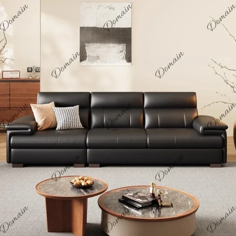 ZpO  Medieval Style Genuine Leather Sofa Modern Minimalist Furniture Living Room Satisfy Different Layouts Straight Sofa House