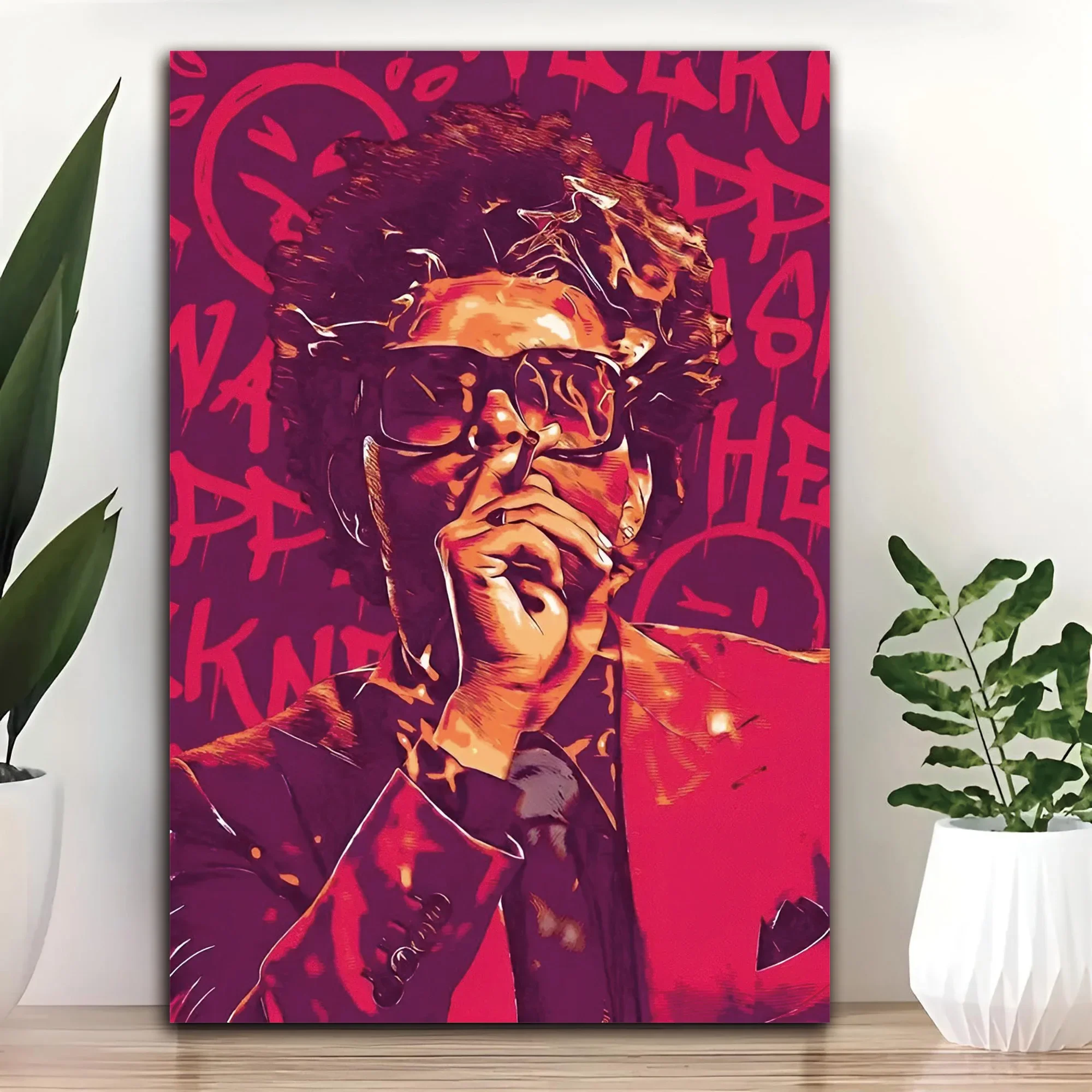 Frameless Music Singer Silhouette Canvas Wall Art 12x18 Inch Modern Abstract Portrait for Bedroom Living Room Decor