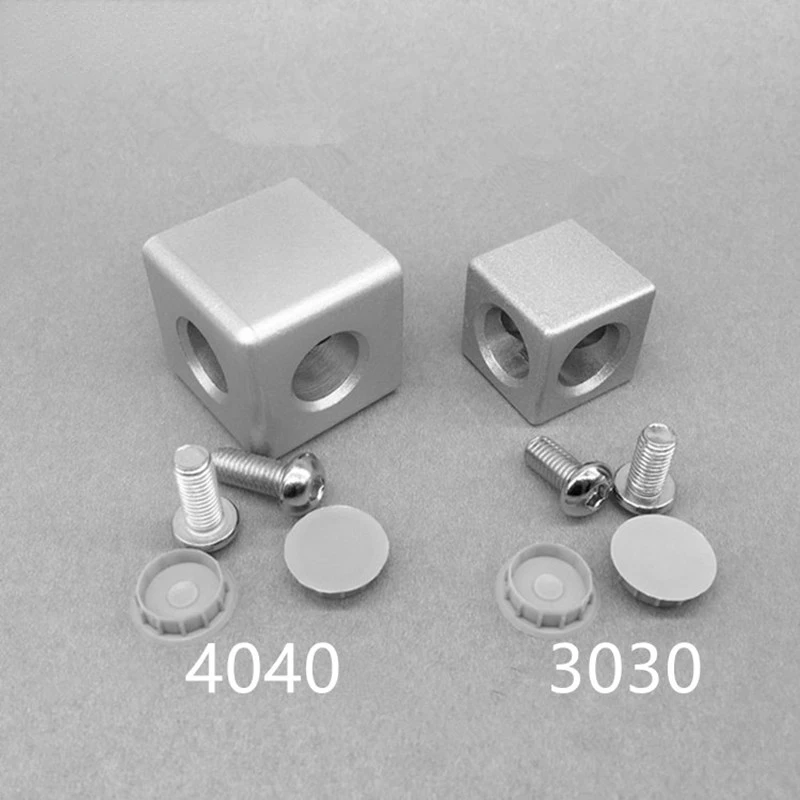 4PCS 1530 2020 3030 4040 4545 Aluminum Cube Corner Connector Fastener Match Use Aluminum Profile