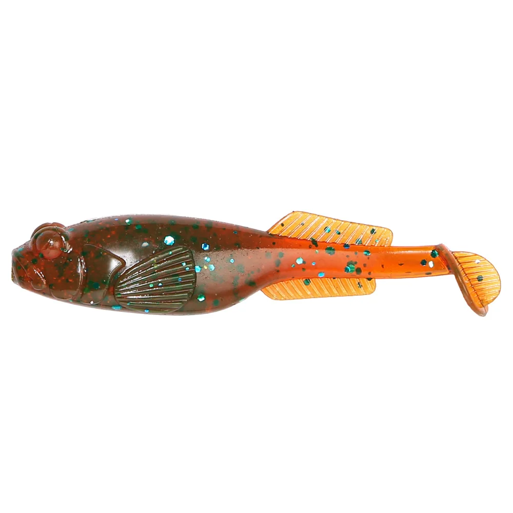 B&U Texas Rig Drop Shot Weichköder, Sinkende Paddle-Tail-Weichplastikköder, Lebensechte Goby-Angelköder für Süßwasser-Barsch