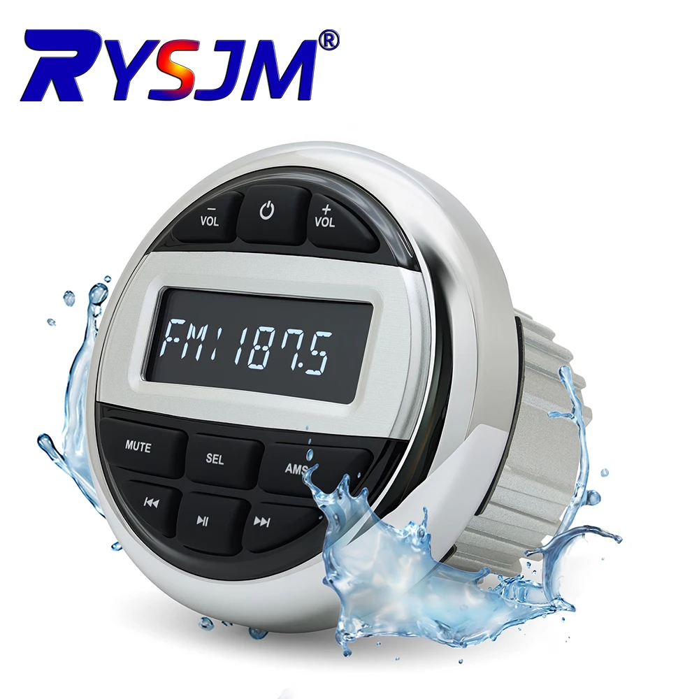 

Boat Radio Media Player Marine Stereo MP3 Waterproof Bluetooth-compatible Audio Radio FM AM Receiver Fit for Harvesters ATV UTV