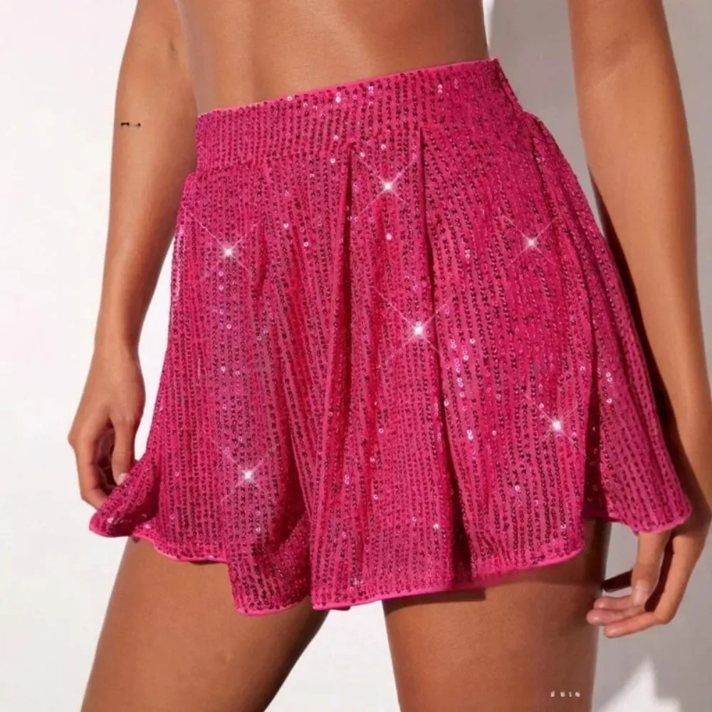 

Casual Vintage Streetwear Bling Sequined Summer Shorts for Women Clothing Harajuku Fashion Clothes Party Club Stage Show