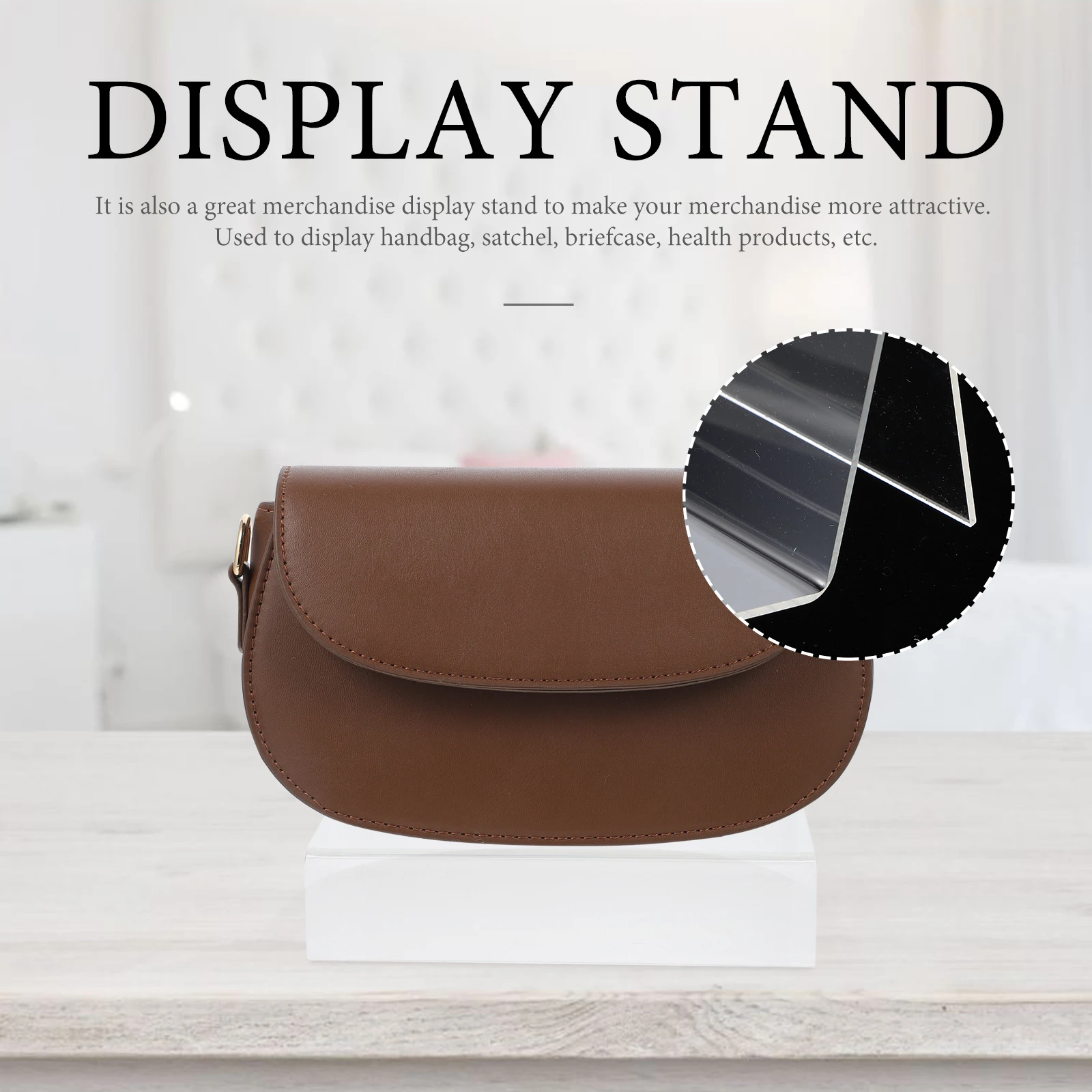 

Bracket Handbag Display Stand Cosmetics Acrylic Purse Organizer for Closet Briefcase