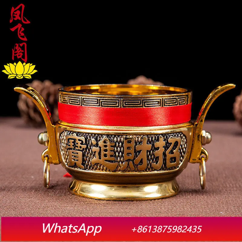 

YJQ God of Wealth Guanyin Buddha double-sided large alloy amphora incense burner for Buddha incense burner