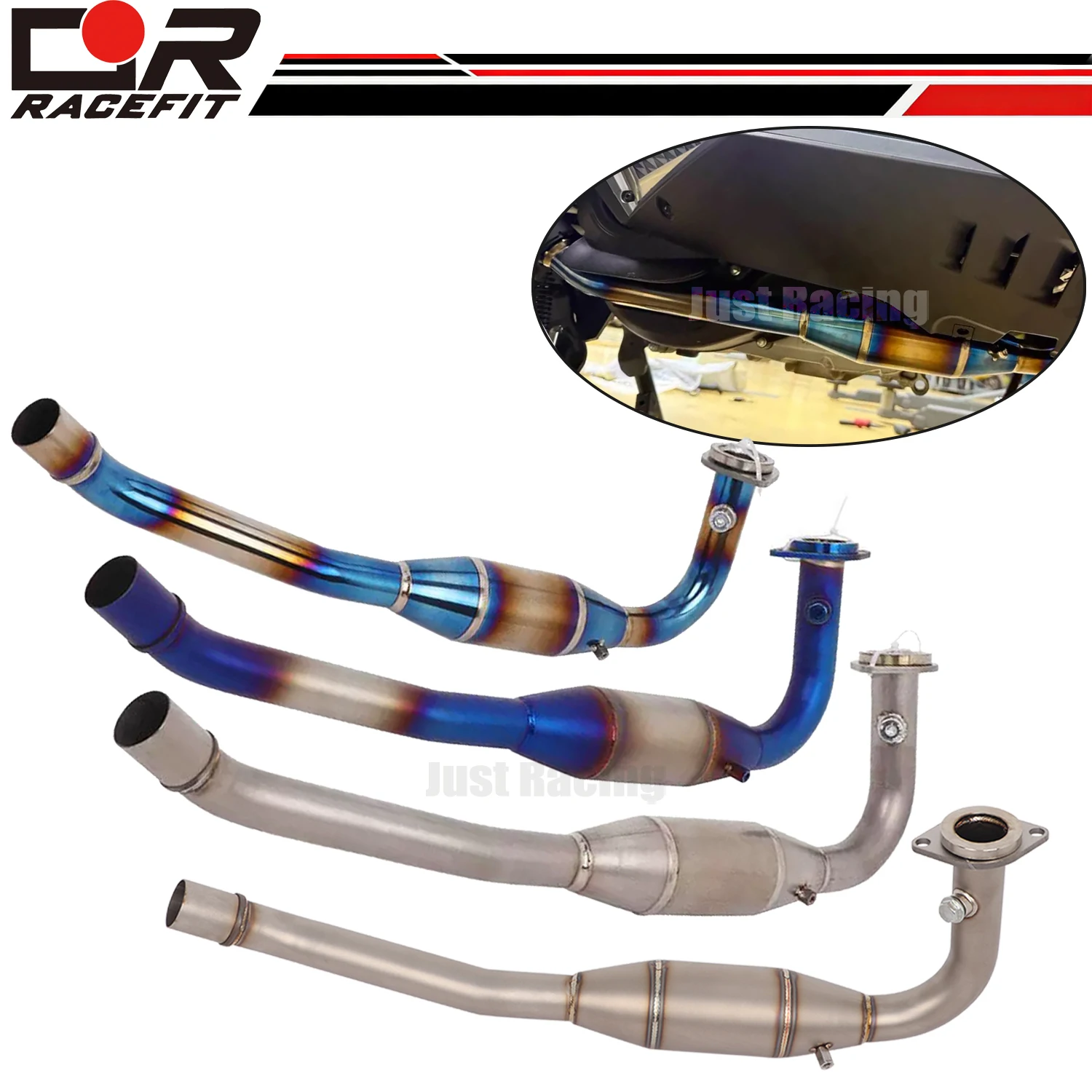 

For SYM ADXTG 400 Adxtg400 2024 Titanium alloy Exhaust Front link Muffler Header Pipe Slip On