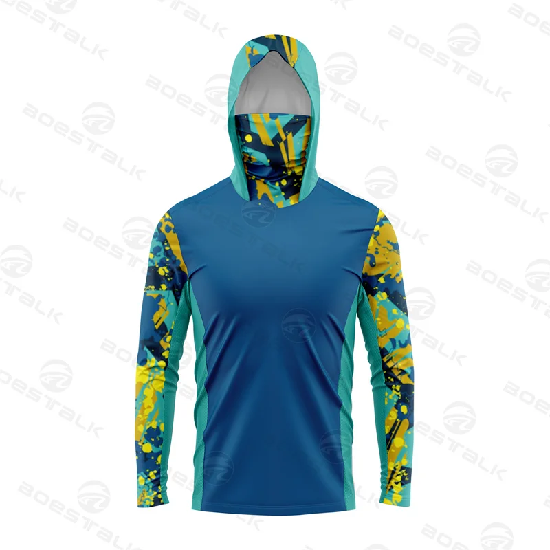 Fishing Long Sleeve Shirts Quick Dry Uv Protection Clothing Hoodied Mask Camisa Pesca Proteçao Uv Camisa De Pescar Fishing Tops