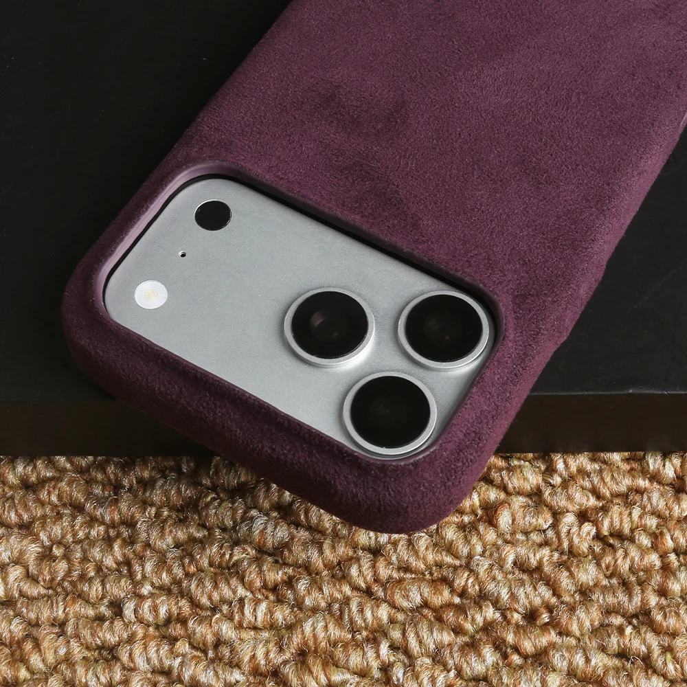 Etui magnetyczne Magsafe ALCANTARA do iPhone 18 17 Pro Max Air 17e 16e 16 15 14 Plus 13 Mini 12 Pro Max, tylna obudowa — zdjęcie produktu 4