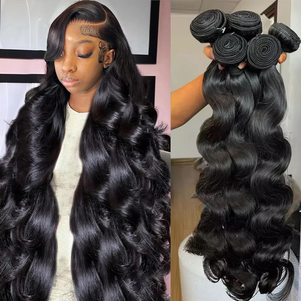 22 24 26 28 30 Inch Bundles Human Hair Body Wave 12A 100% Unprocessed Brazilian Virgin Hair Extensions Weave Human Hair Bundles