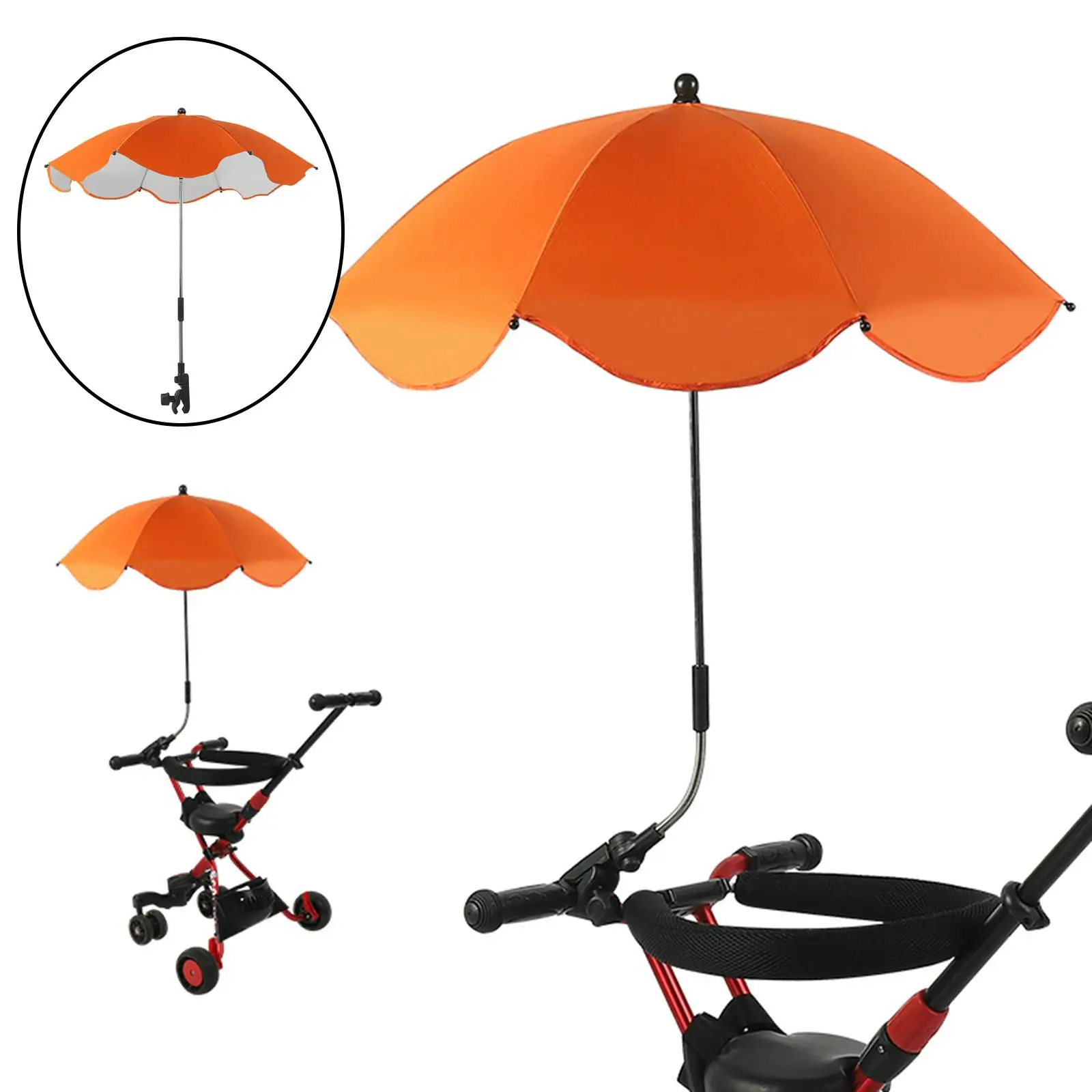 Baby Stroller Umbrella with Umbrella Clip Device Sun Shade Buggy Pram Trolley Parasol for baby Stroller Sun Shade Canopy Accs