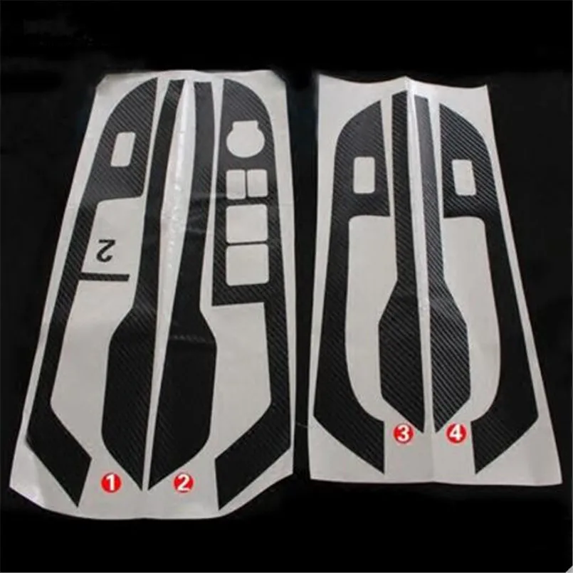 Car-styling Carbon Fiber Door Panel Armrest Trim Sticker Auto Accessories Case For KIA Rio K2 2011-2016