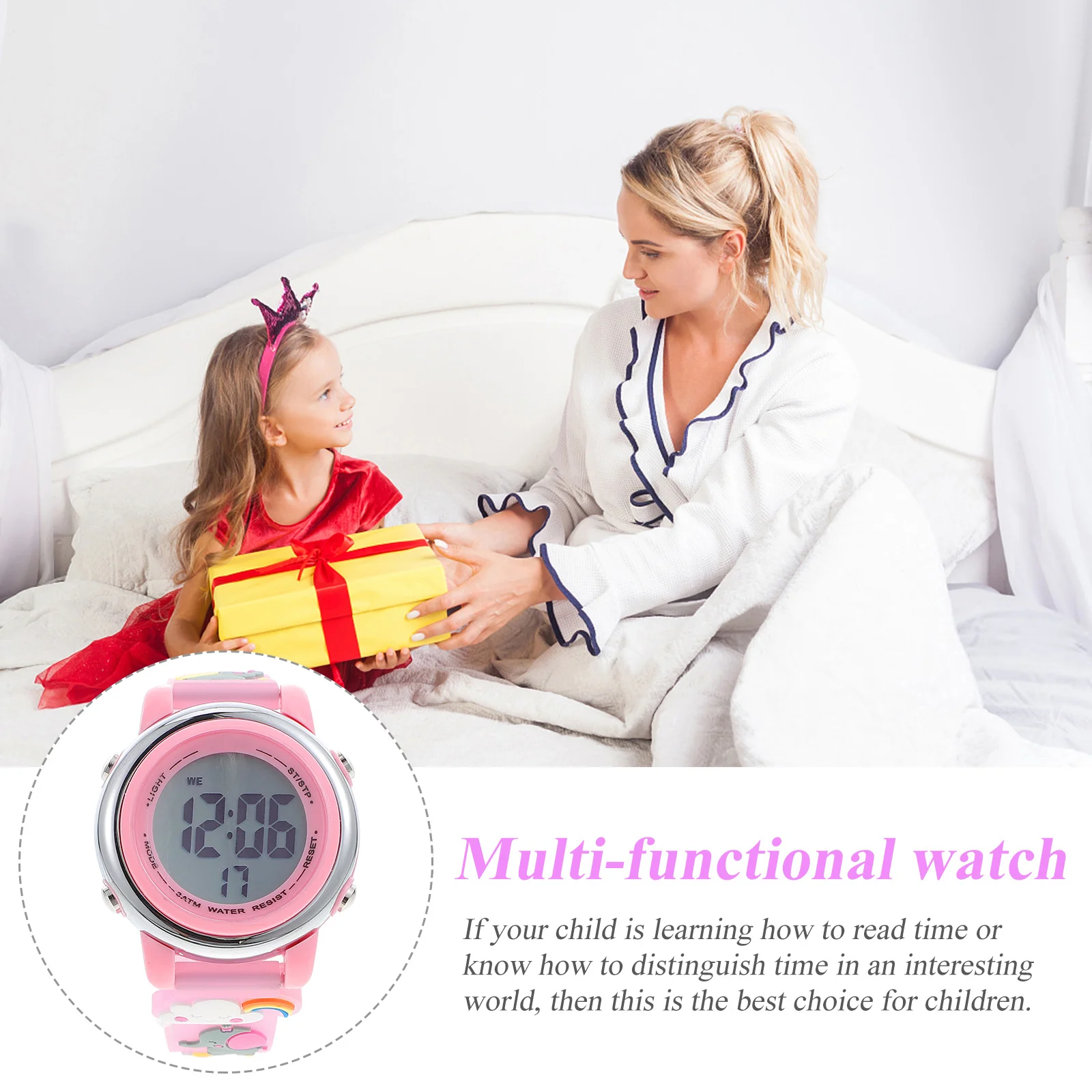 Waterproof Digital Watch Cartoon Strap Design 30M Water Resistant Alarm Clock Function Bright Comfortable Style for