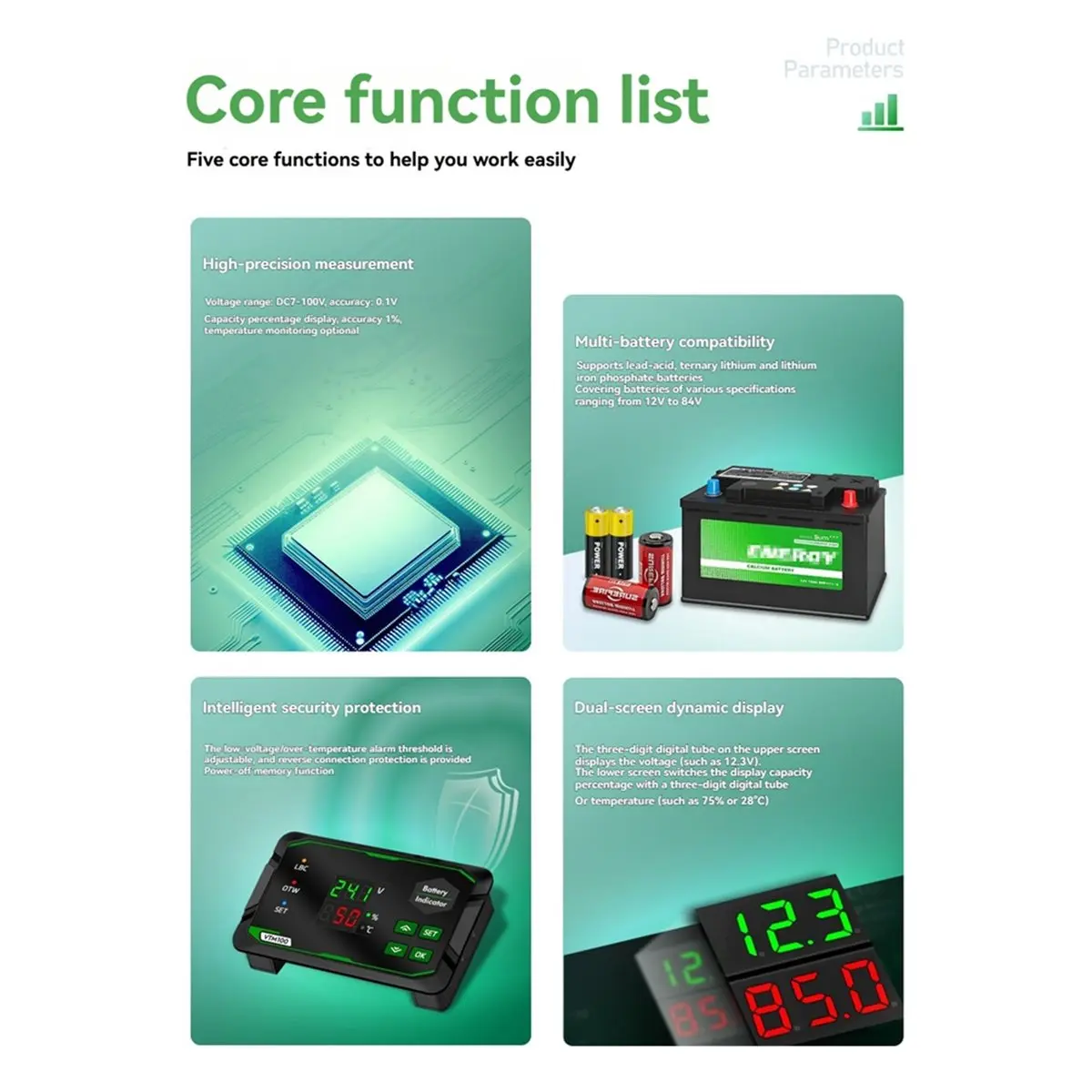 T64C! Electronic Load Discharge Battery Capacity Tester 9.99A 60W 30V