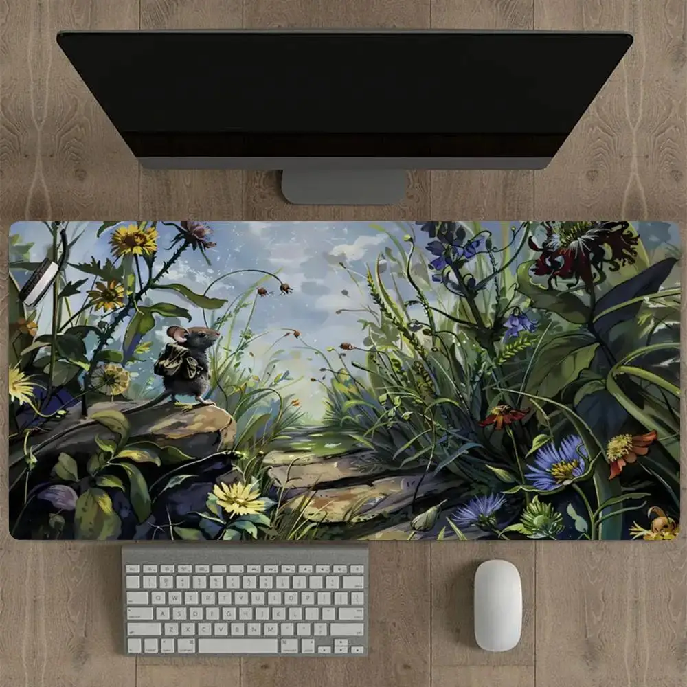 Bloomburrow Plain Game Mat TCG Large Mouse Pad Ultra Smooth Keyboard Pad Table Pad with Sealed Edge Anti-Slip Waterproof
